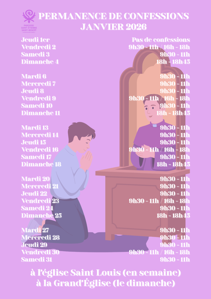 PERMANENCE DE CONFESSIONS JANVIER 2026