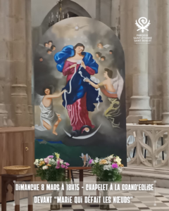 Chapelet devant Marie qui défait les nœuds