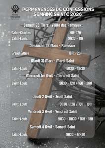 Confessions – Semaine Sainte 2026