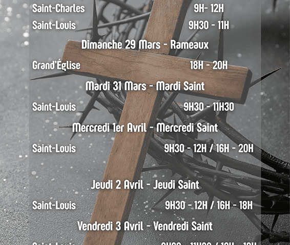 Confessions – Semaine Sainte 2026