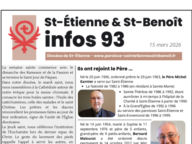 Bulletin Paroissial du 15 mars 2026 – n°93