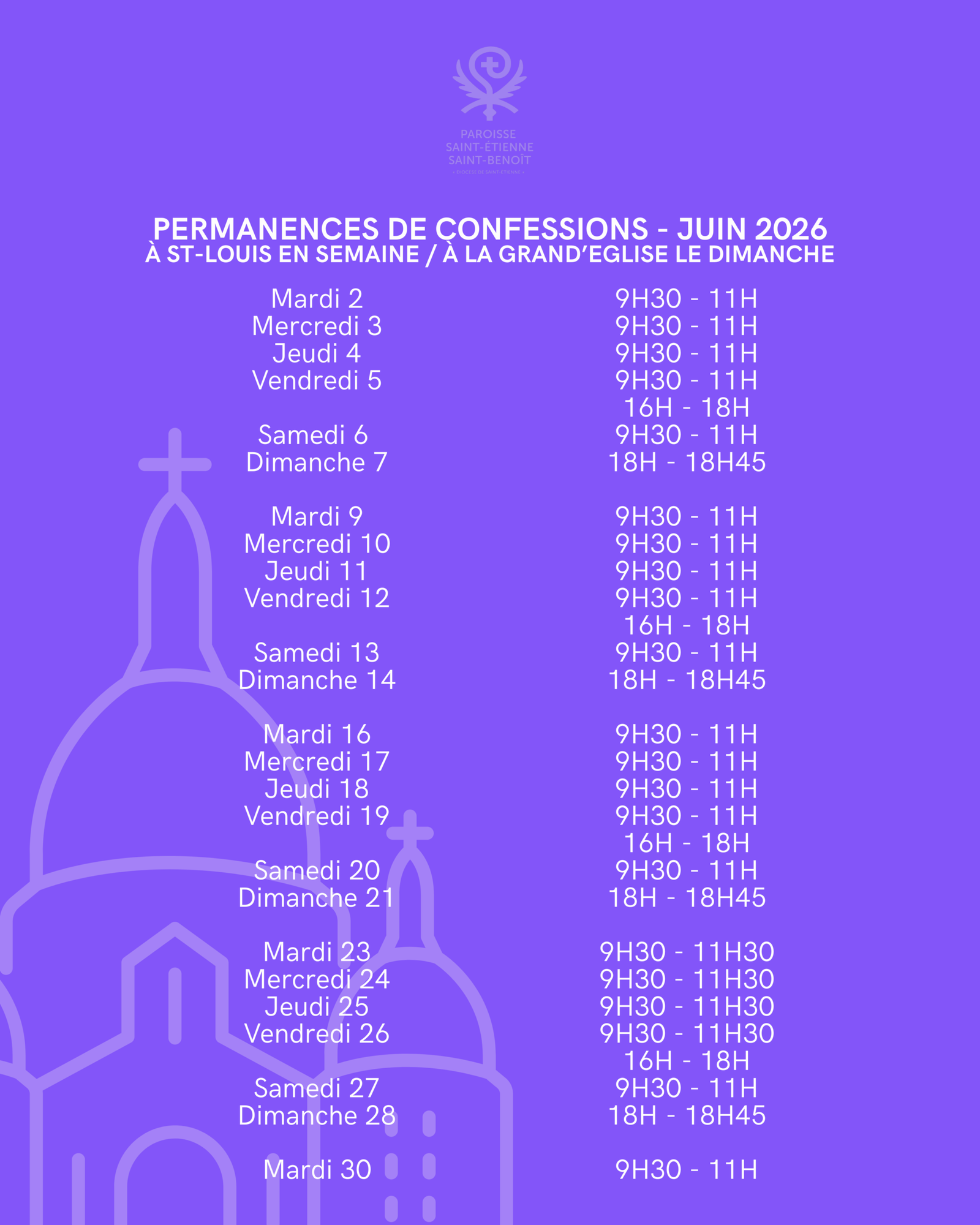 Lire la suite à propos de l’article Confession – Juin 2026