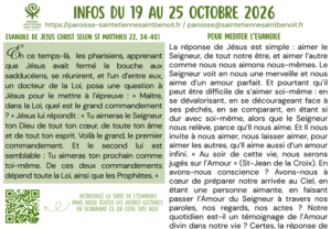 Infos du 19 Octobre au 25 Octobre 2026