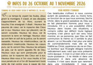 Infos du 26 Octobre au 1 Novembre 2026